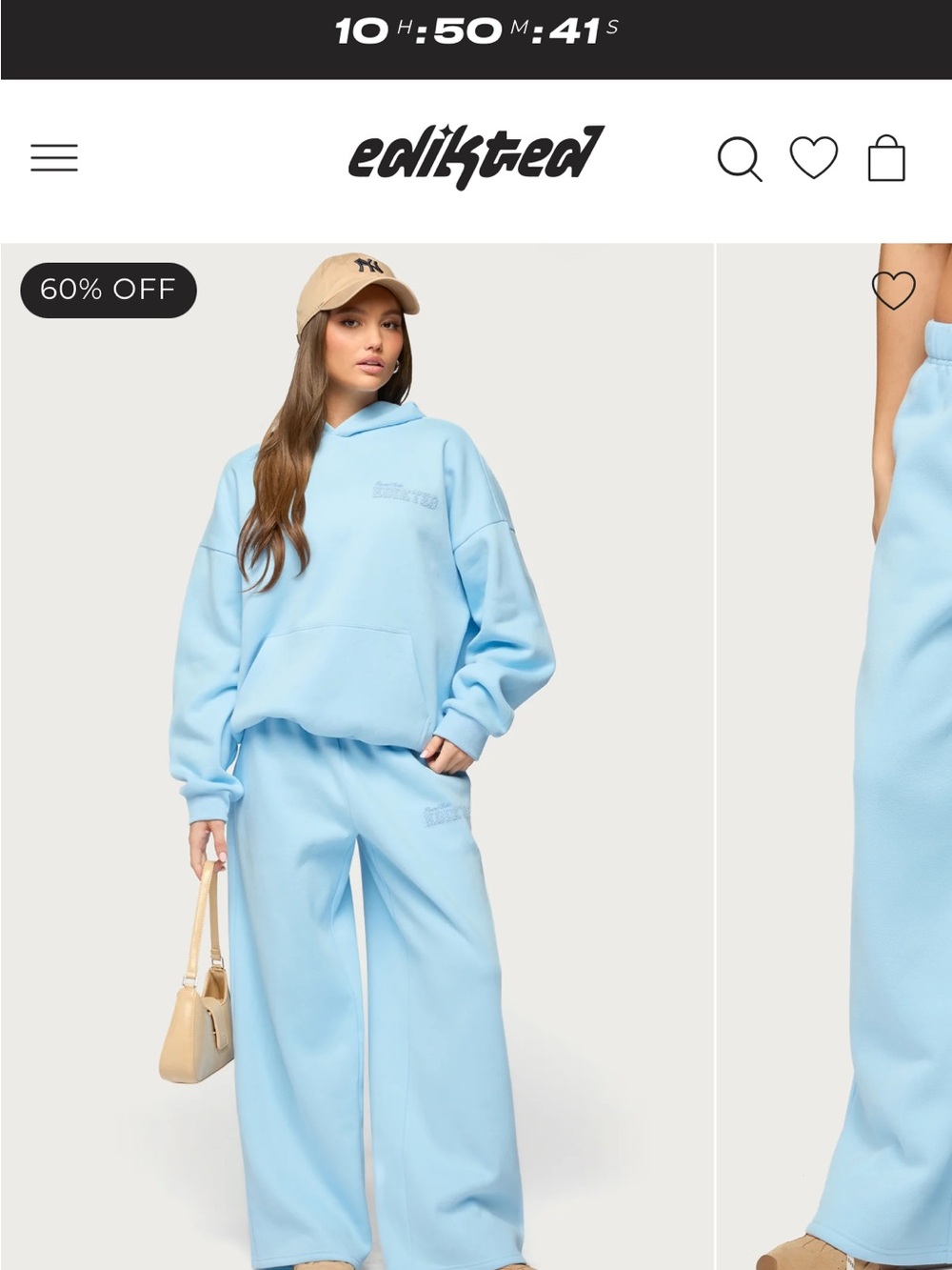 Edikted Light Blue Wide Leg Sweatpants